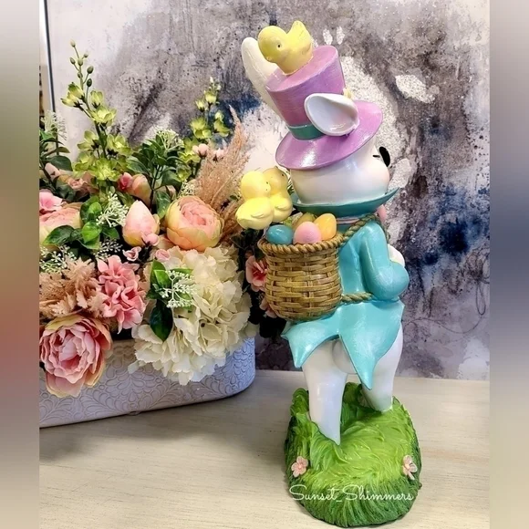 XL 20" FAO SCHWARZ MAD HATTER Victorian Easter BUNNY RABBIT Statue Figurine New - Picture 4 of 12